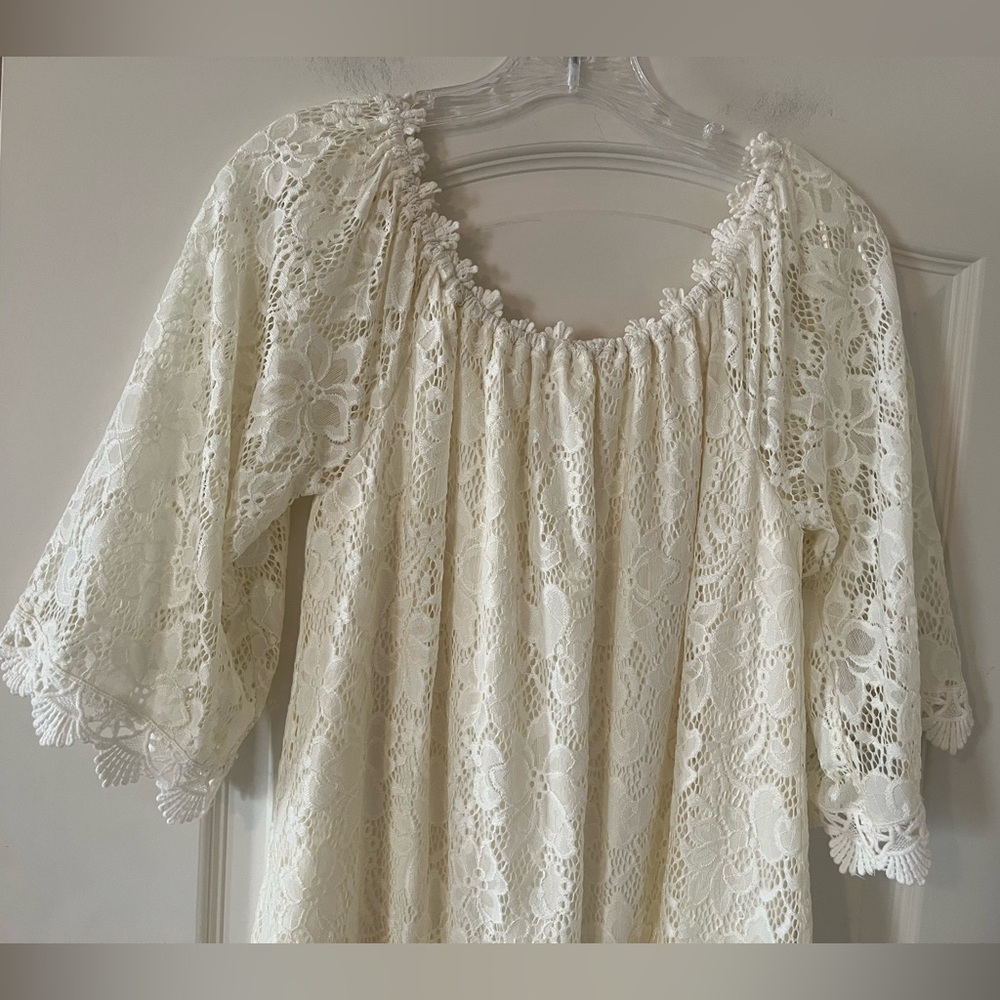 Umgee Designer Elegant Cream Lace Women's Mini Dress Size Small - Picture 9 of 16